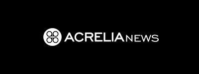 logotip Acrelia News sobre fons negre