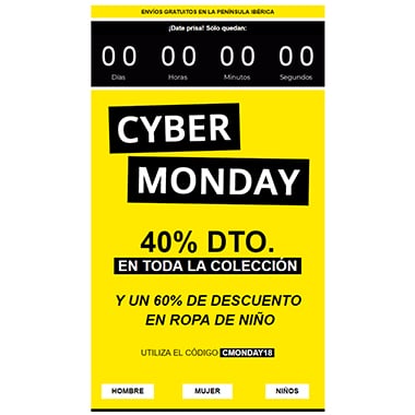 Plantilla de email responsive: Cyber Monday