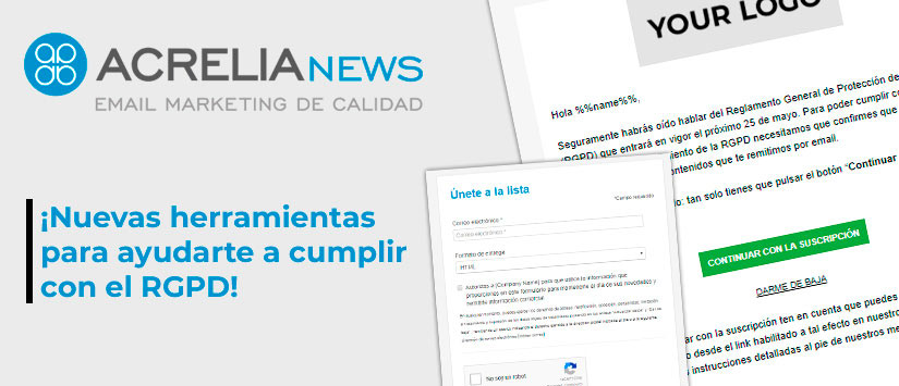 Herramientas de Acrelia News para ayudarte con el RGPD