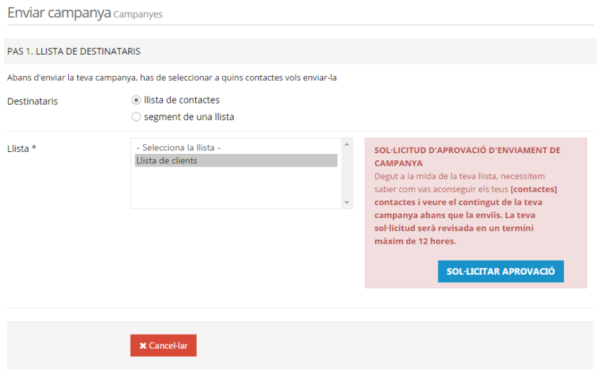 revisar i aprovar llista de contactes