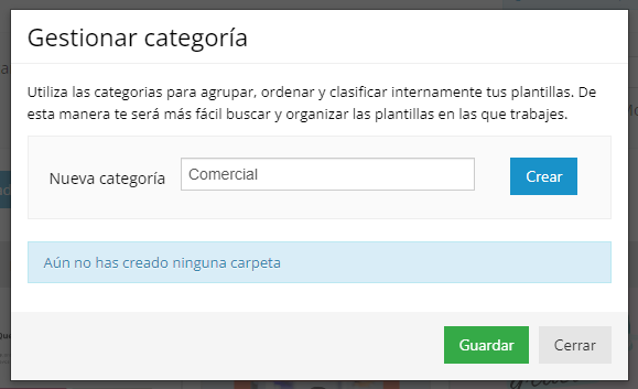 Categorizar plantillas