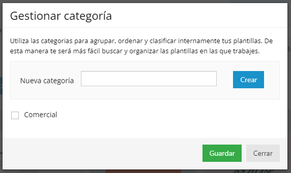 Categorizar plantillas