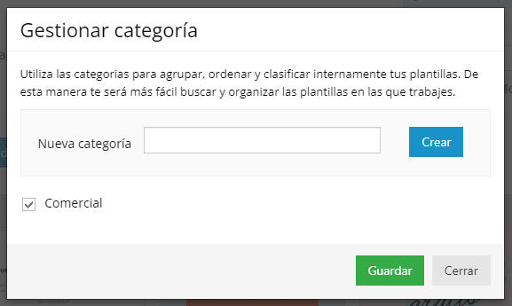 Categorizar plantillas