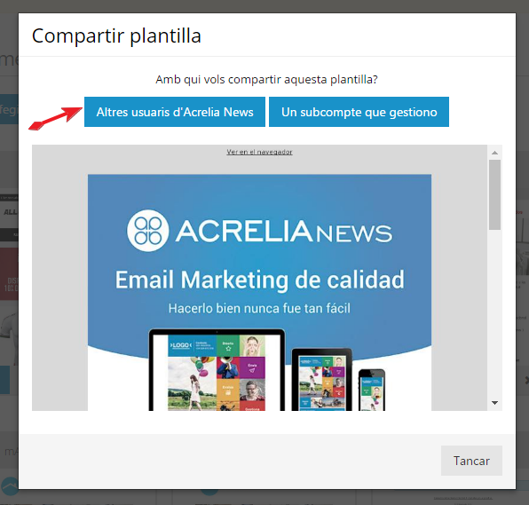 Compartir plantilla amb altres usuaris