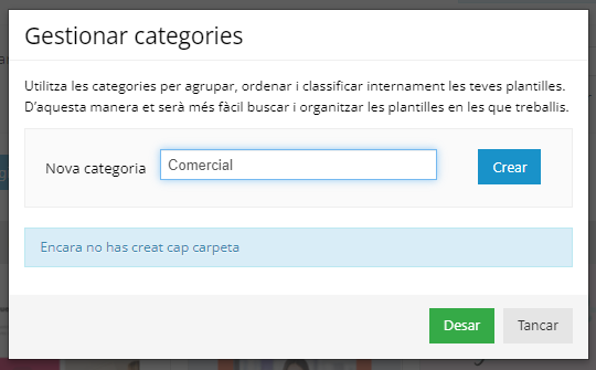 Categoritzar plantilles