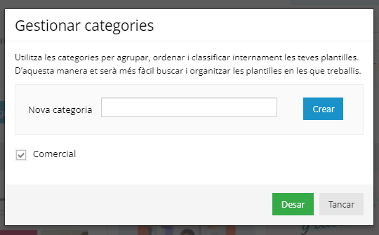 Categoritzar plantilles