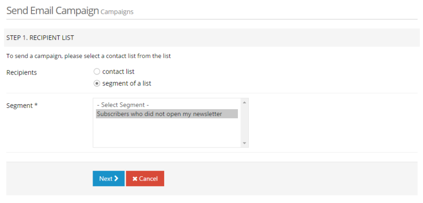 Send to a segment