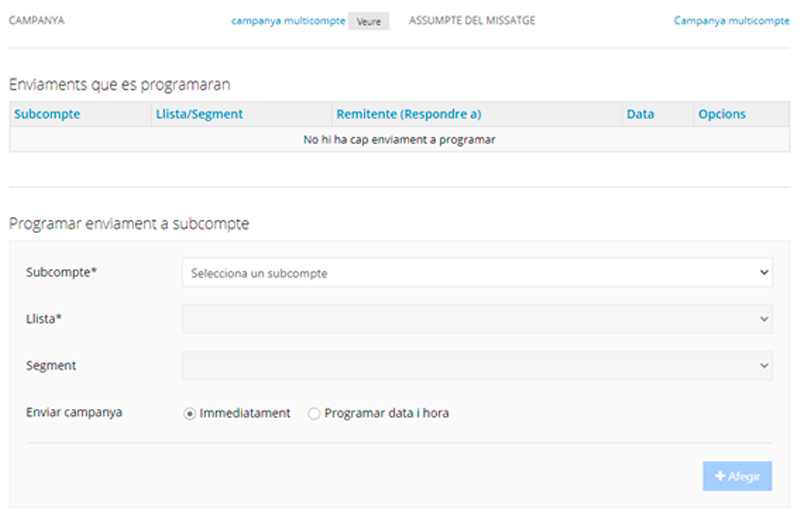 Enviaments que es programaran