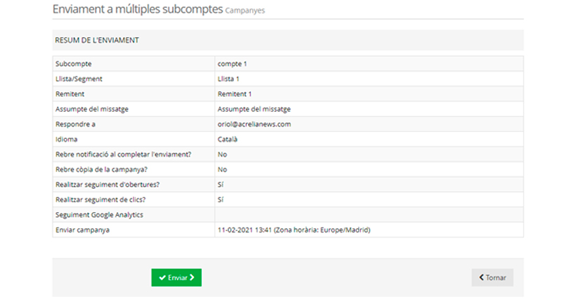 Enviament a múltiples subcomptes 2