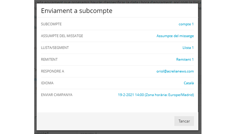 Resum enviament a subcomptes