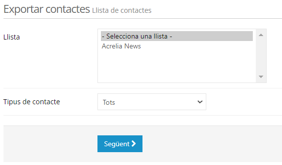 Exportar llista de contactes