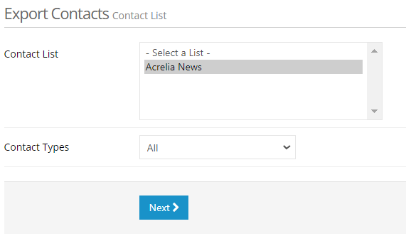 Export contacts list