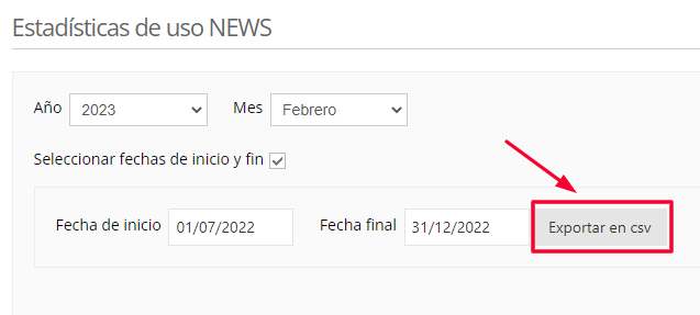 exportar estadísticas subcuentas