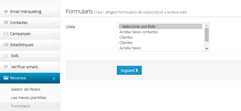 Crear formulari