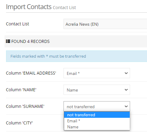 Contact import