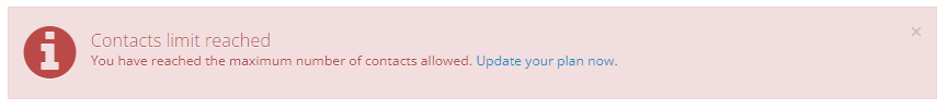 Contact limit reached