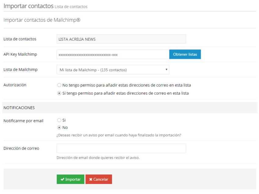 Importar Mailchimp