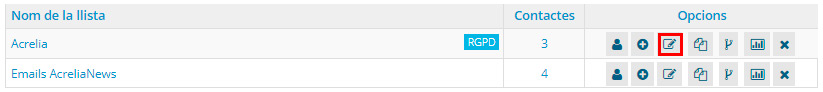 Editar llistes de contactes