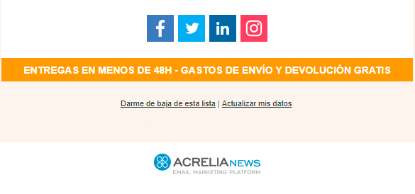 Pie de newsletter