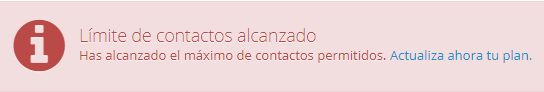 Limite de contactos alcanzados