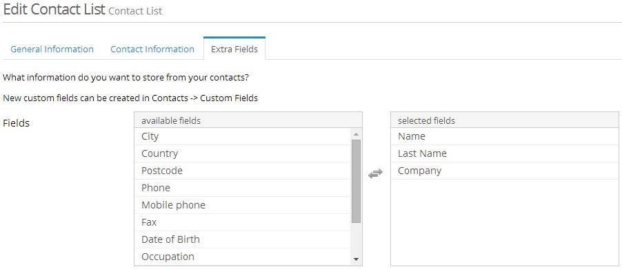 custom fields in lists