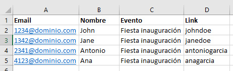 lista de emails