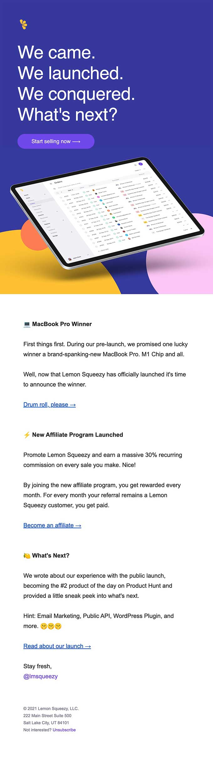 Minimalist email design