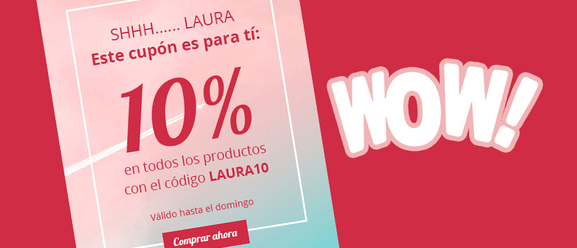 Imatges personalitzades per a una campanya d'e-mail amb efecte wow