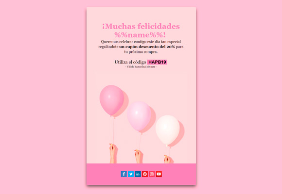 Imagen Plantilla de newsletter per a felicitar un aniver