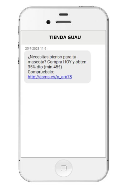 Imagen SMS con llamada a la acci