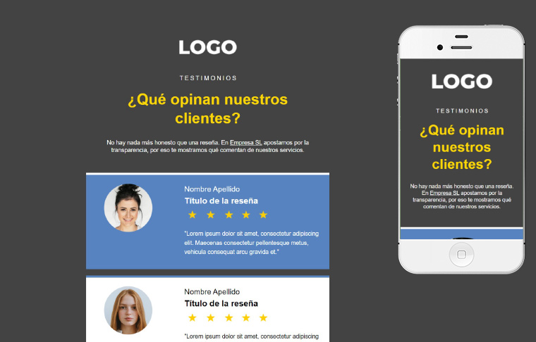 Plantilla de email responsive: 