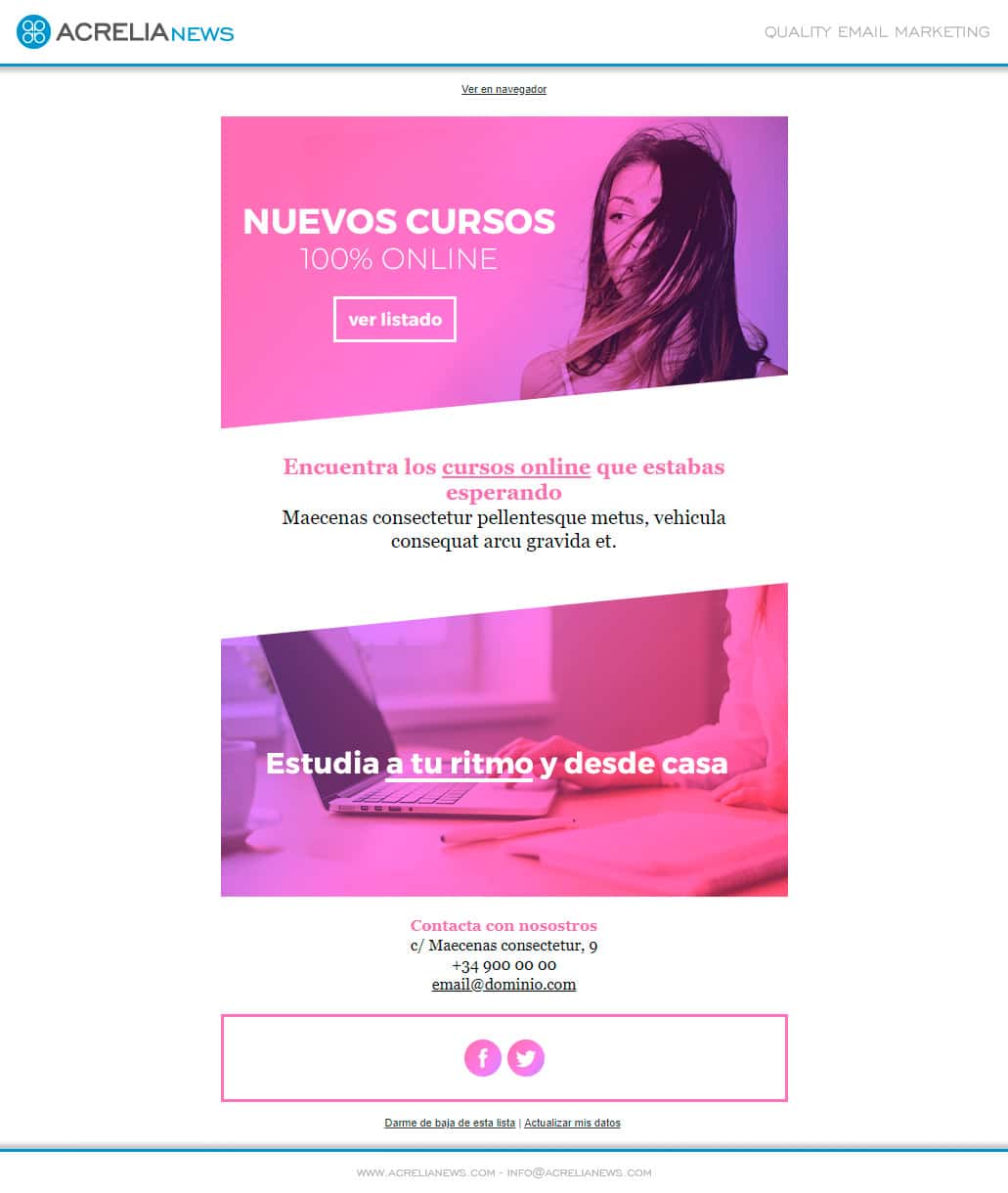 Plantilla d'email responsive: Bright Gradient
